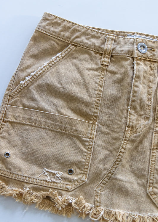 Distressed Cargo Skirt