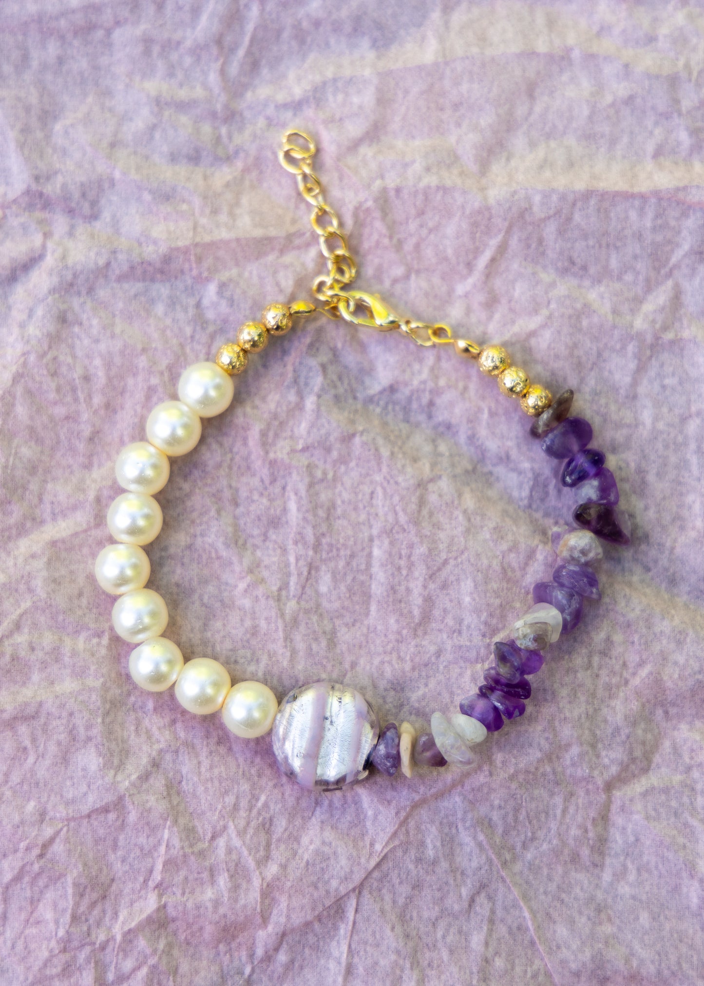Lavender Pearl Bracelet