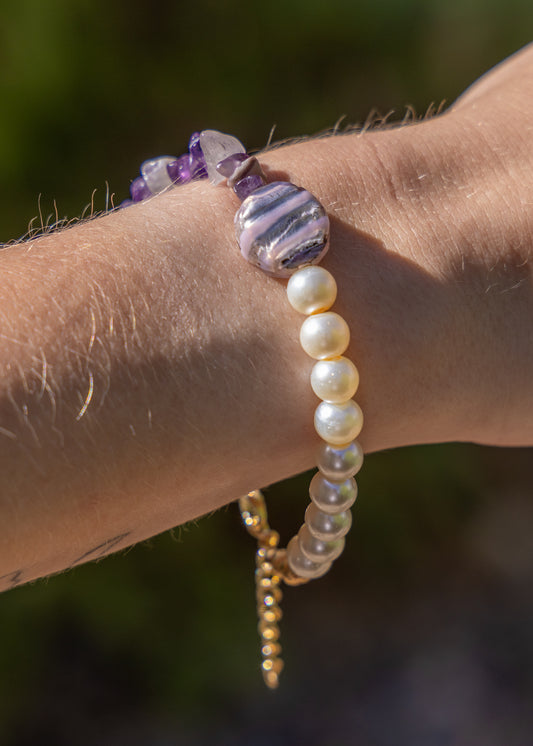 Lavender Pearl Bracelet