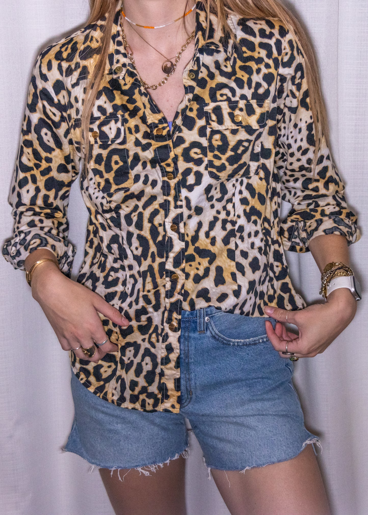 Leopard Print Button Up