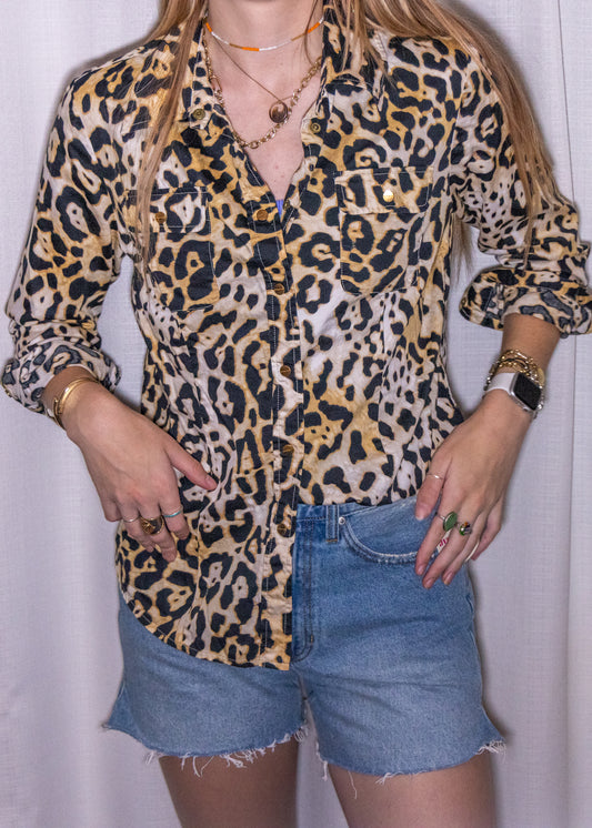 Leopard Print Button Up