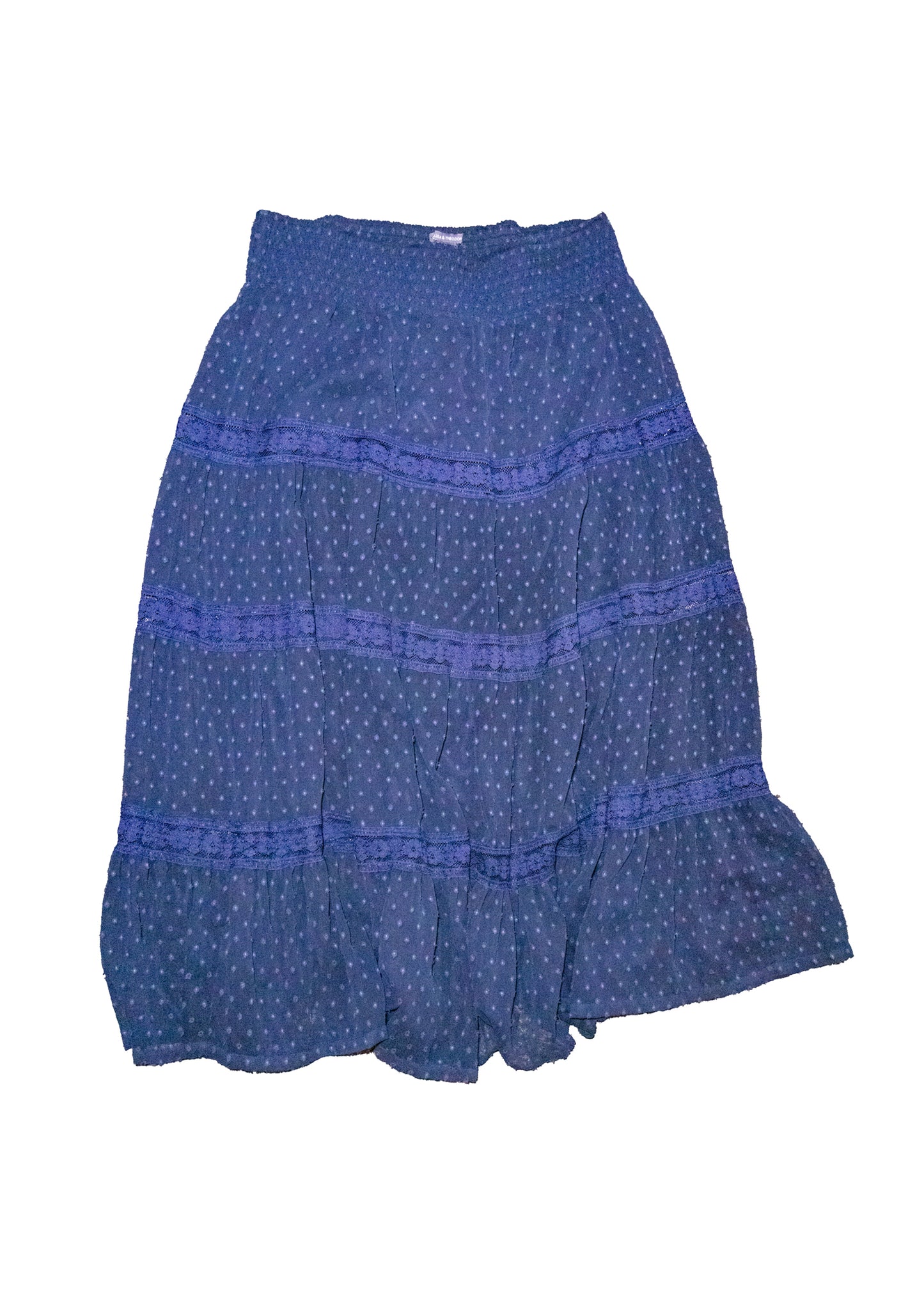 Navy Lace Maxi Skirt