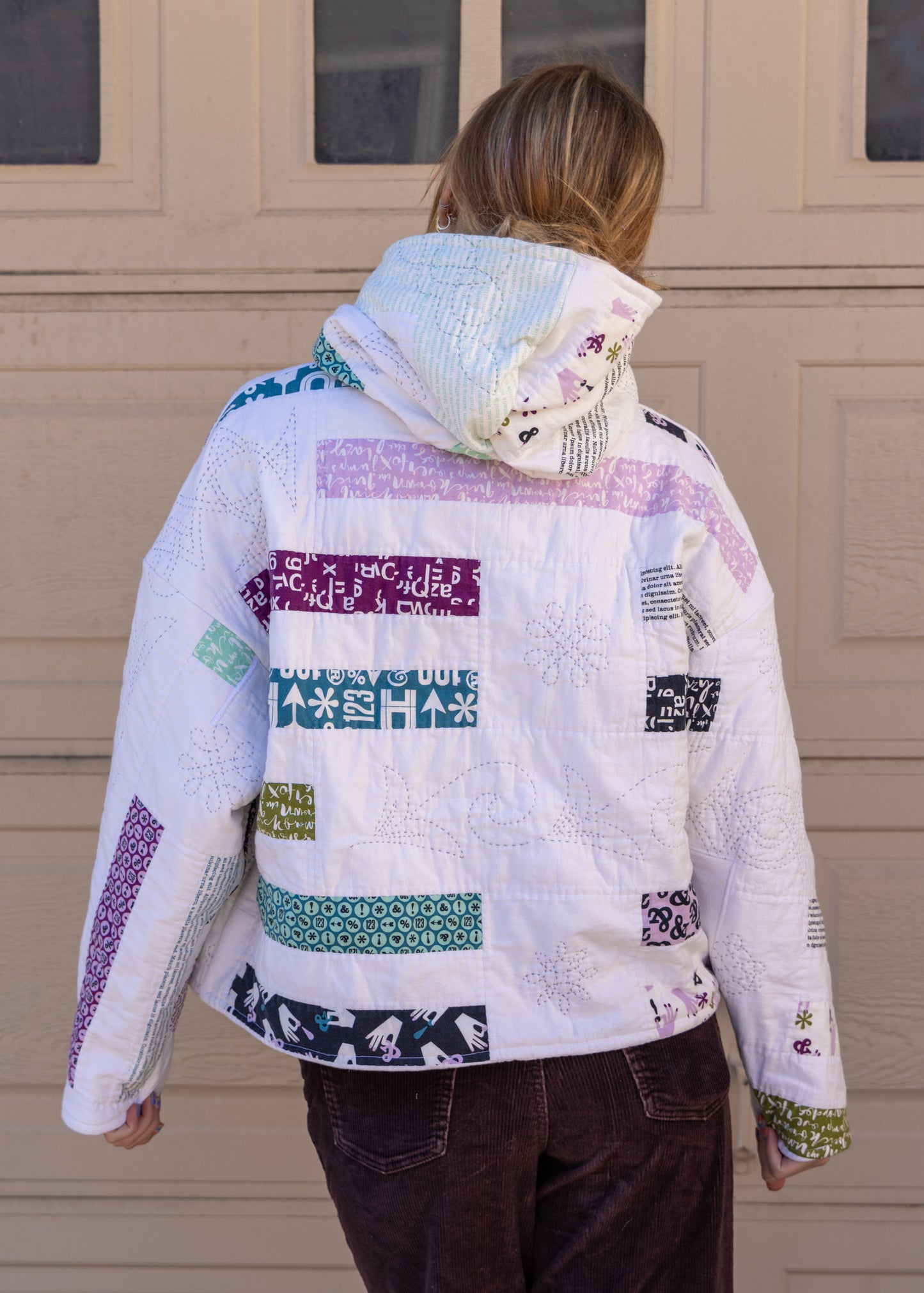 Oversized Lorem Ipsum Quilt Hoodie