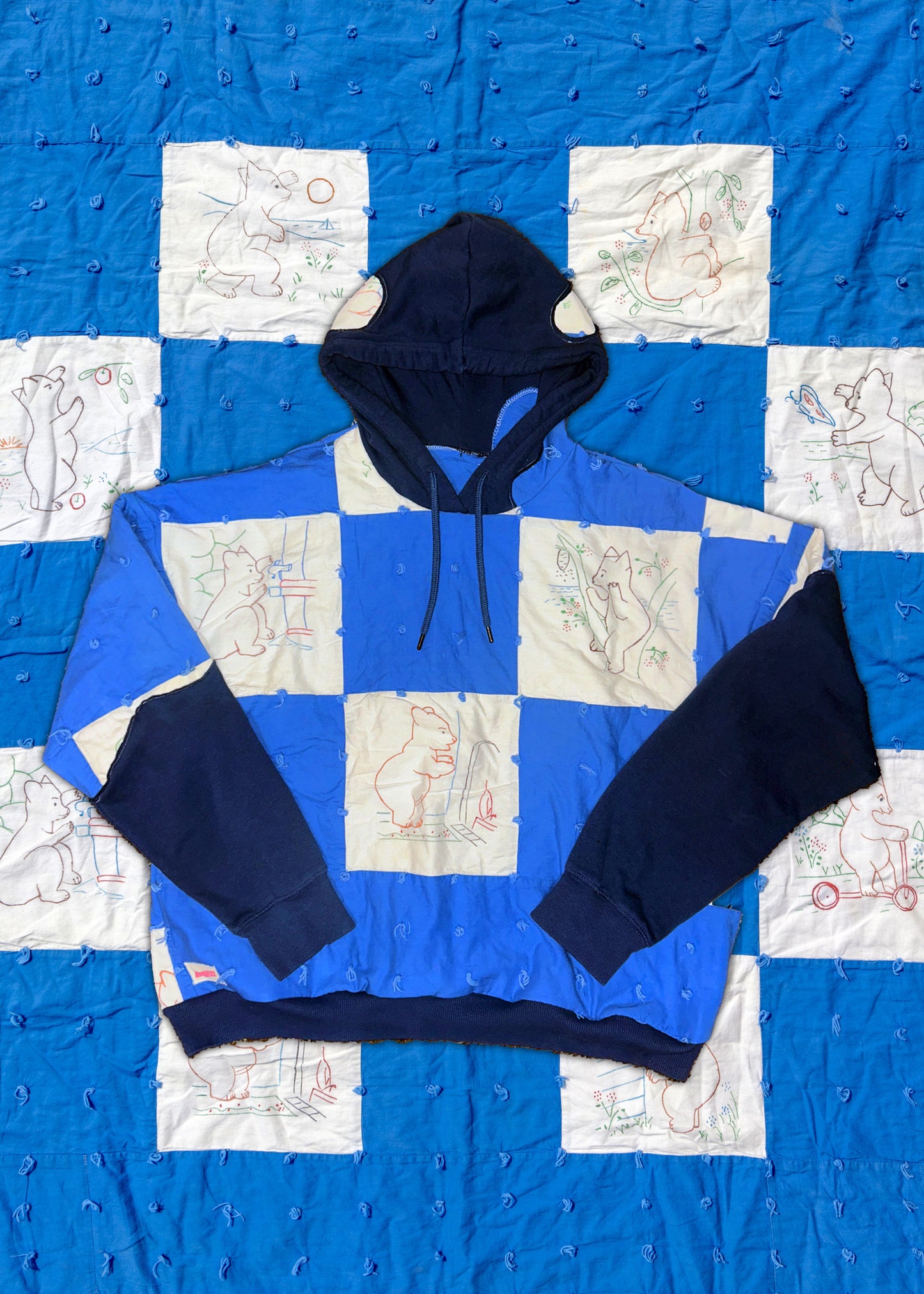 Baby Bear Patchwork Hoodie