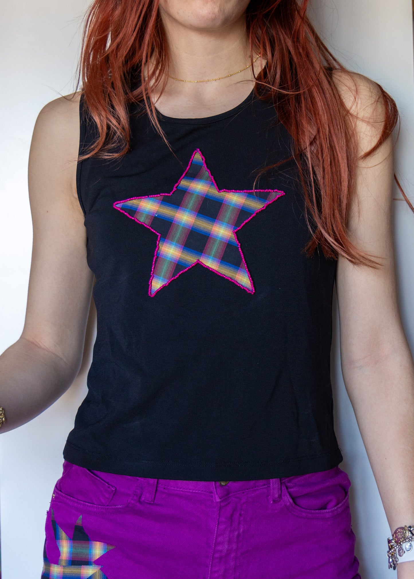 Gingham Star Tank