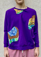 Purple Peek-Through Crewneck
