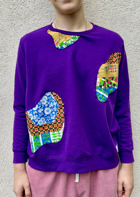 Purple Peek-Through Crewneck