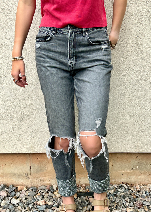 Quilted Cuff Jeans