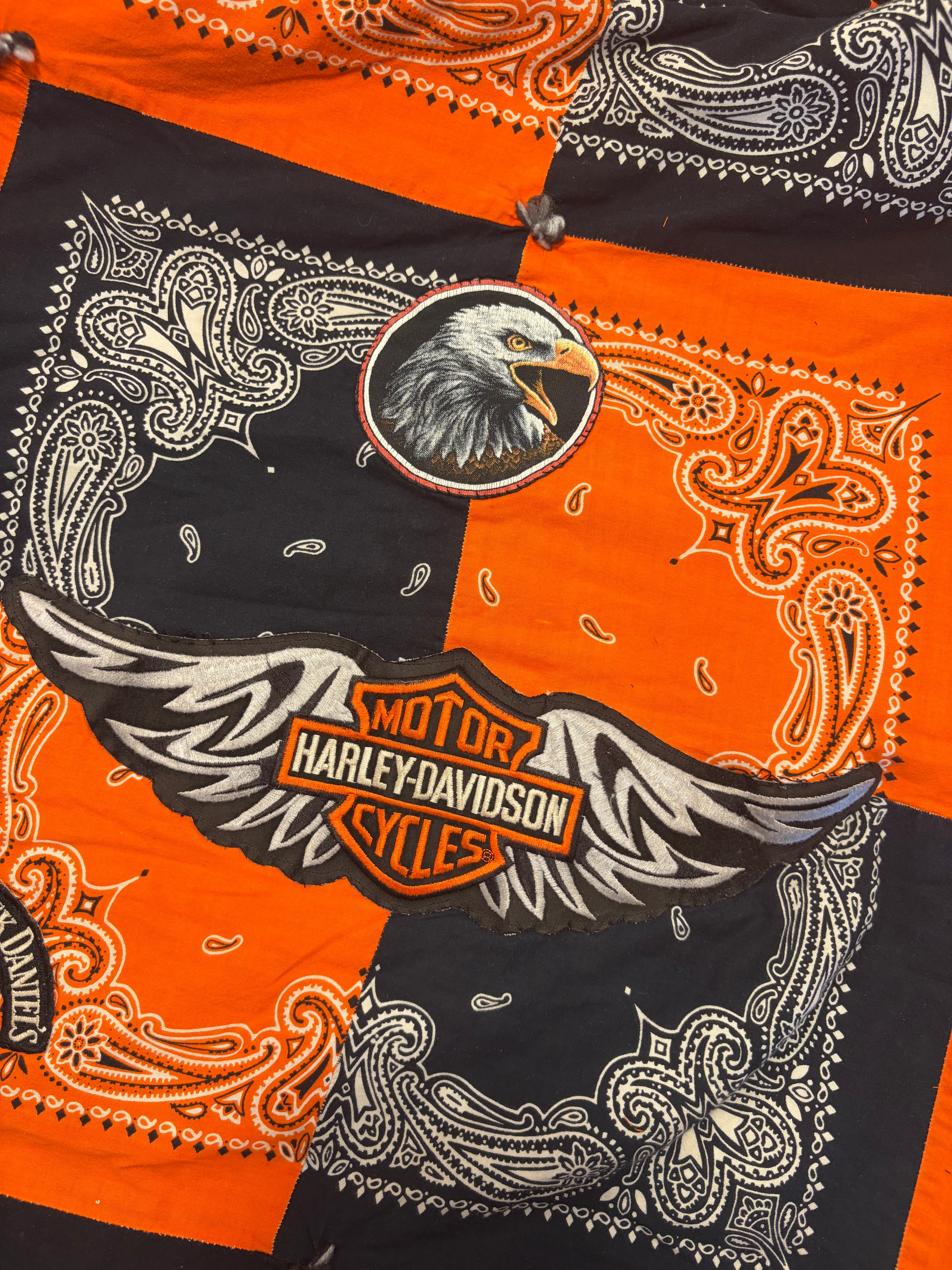 Harley Davidson Emblem Upcycled Hoodie