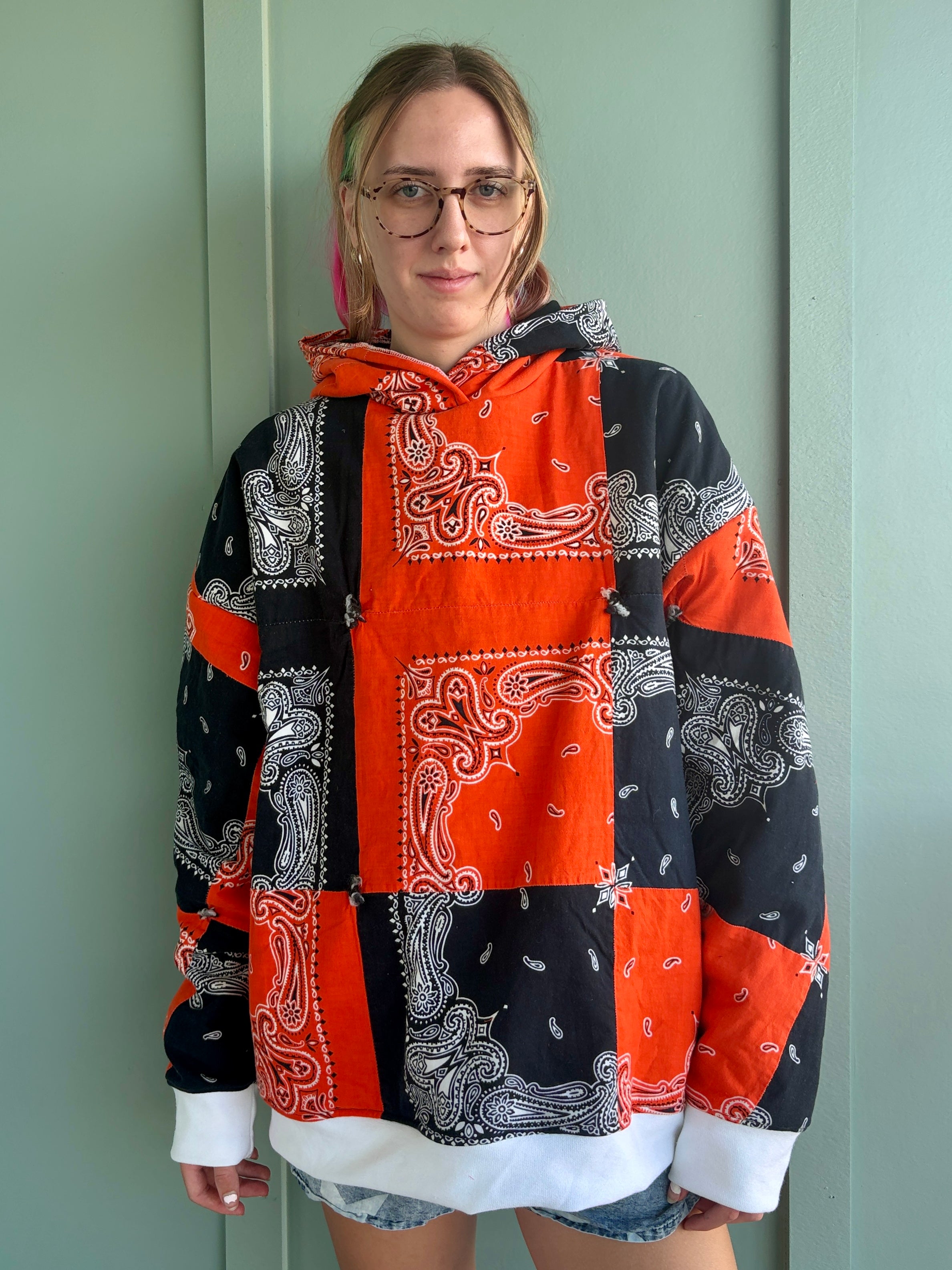 Harley Davidson Emblem Upcycled Hoodie