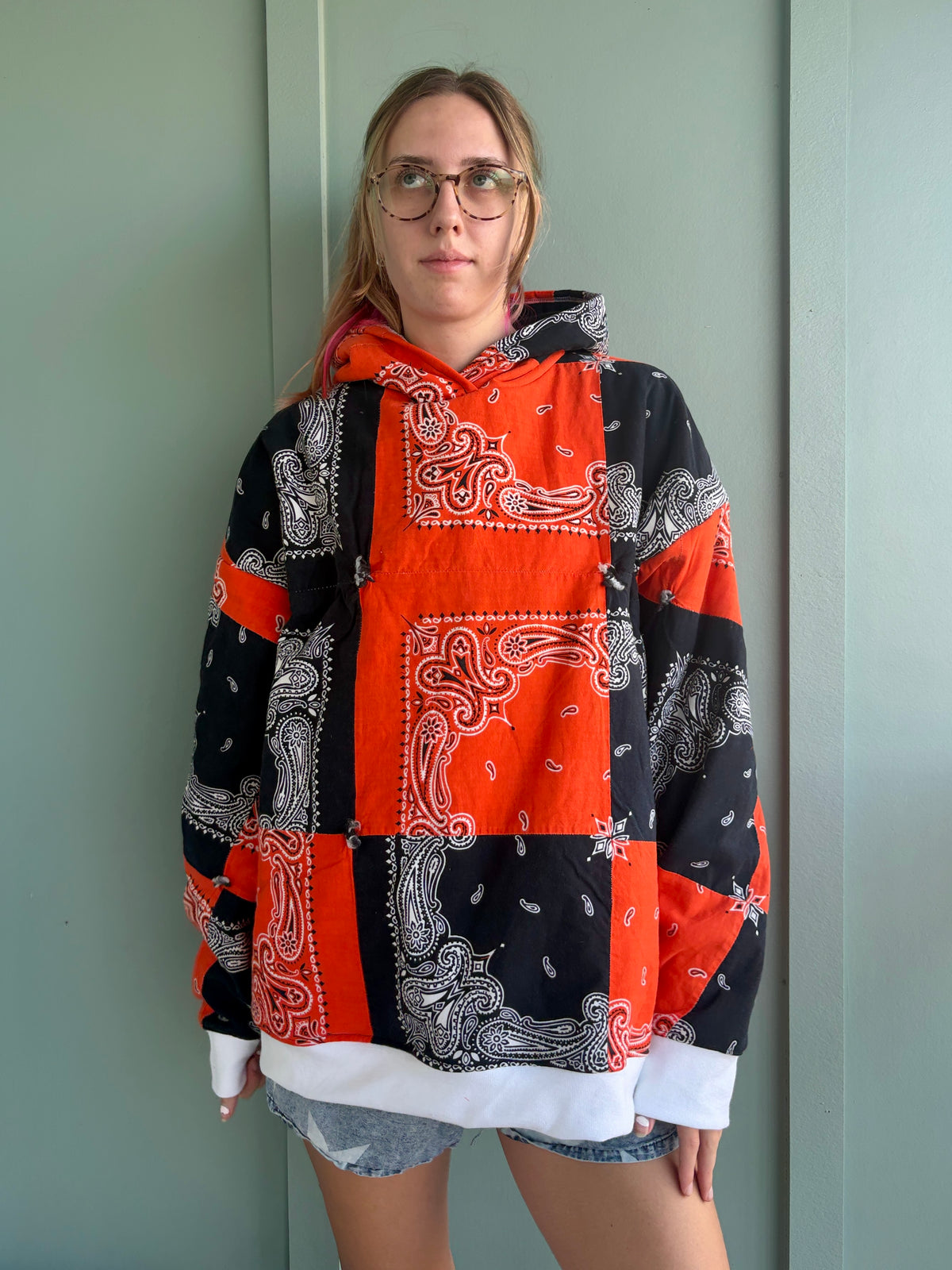Harley Davidson Emblem Upcycled Hoodie
