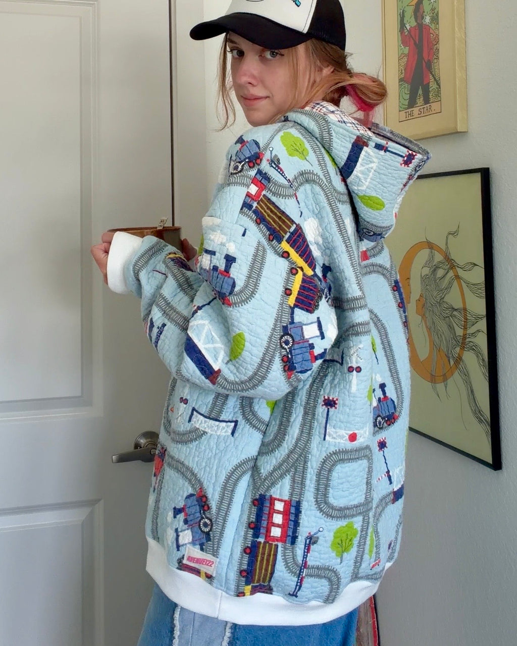 Train Track Upcycled Hoodie