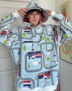 Train Track Upcycled Hoodie