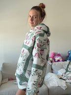 Floral Tile Upcycled Hoodie