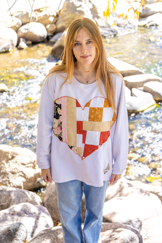 Heart Patchwork Sweatshirt