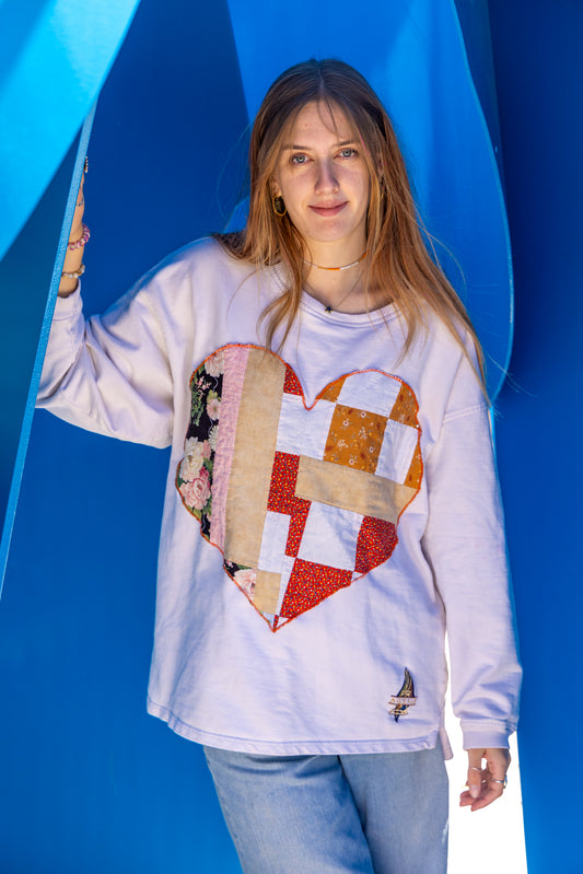 Heart Patchwork Sweatshirt