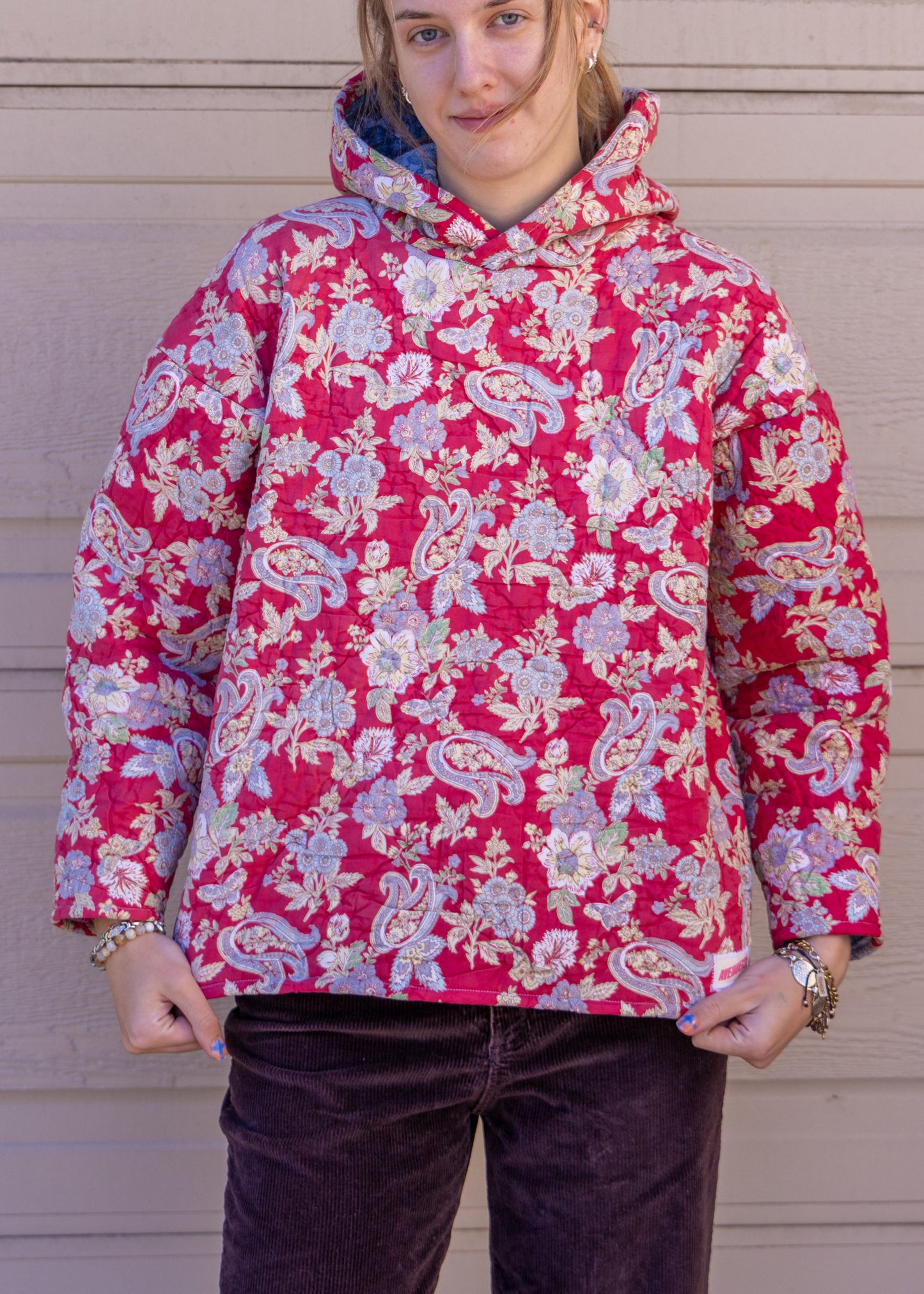 Oversized Paisley Quilt Hoodie