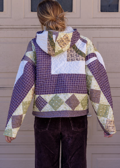 Oversized Purple Quilt Hoodie