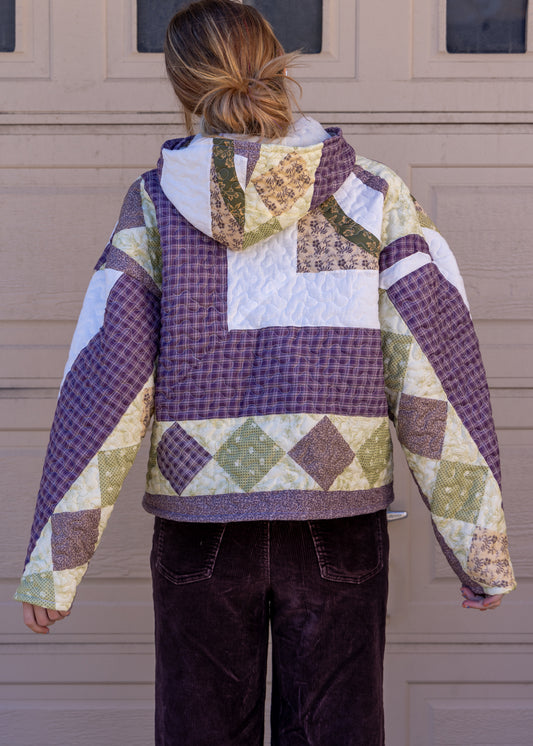 Oversized Purple Quilt Hoodie