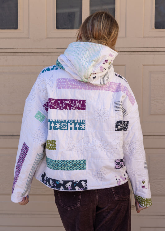 Oversized Lorem Ipsum Quilt Hoodie