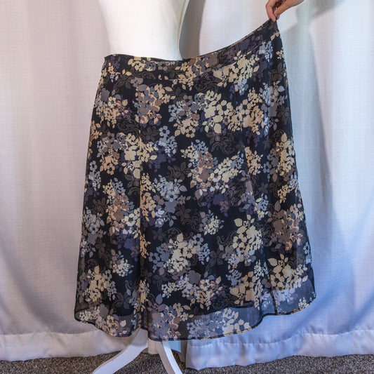 Beige Floral Maxi Skirt
