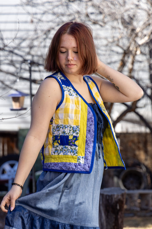 Lemon Blueberry Quilted Vest