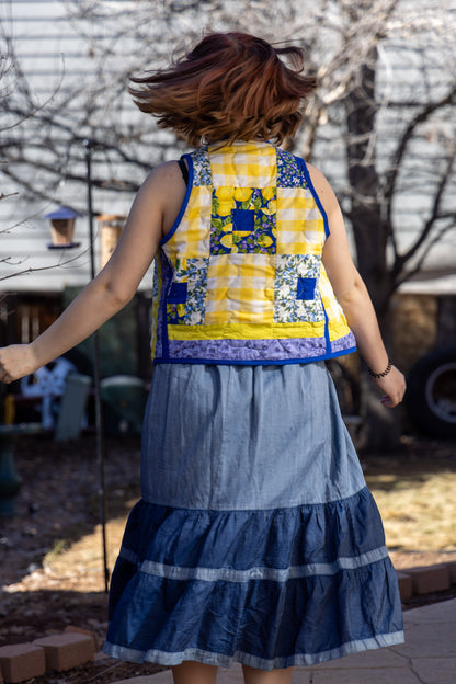 Lemon Blueberry Quilted Vest